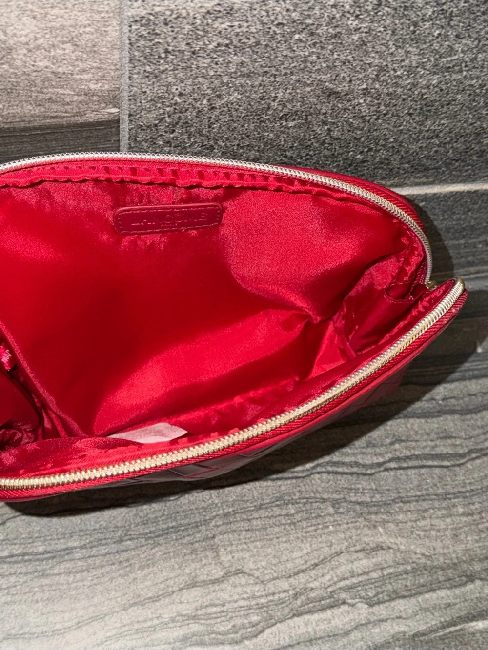 Lancôme red cosmetics makeup bag